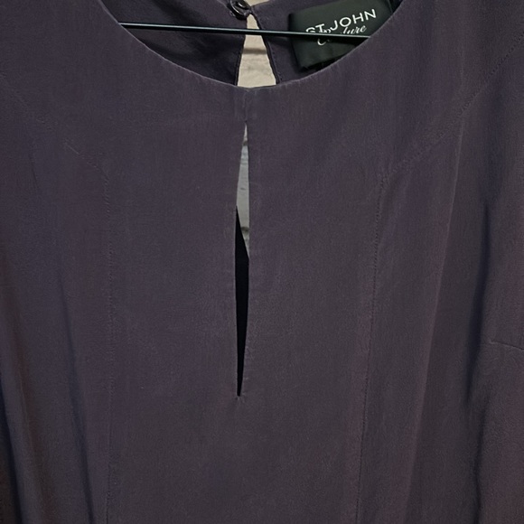 St. John Couture Purple Sleeveless Silk Blouse - Picture 2 of 5